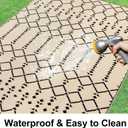 Smiry Outdoor Rug 8x10 ft, Waterproof Reversible Plastic Straw Rugs, Boho Outdoor Area Rug, Outside Floor Mat for Patio, Backyard, Deck, Picnic, Beach, Camping, Beige