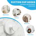 Suction Cup Hooks for Shower, Heavy Duty Towel Hooks for Walls No Damage, Suitable for Hanging Towels, Robes, Coats, Holds 15 lbs-4pack, White