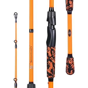 Sougayilang IM7 Graphite Fishing Rod – 2-Piece Casting & Spinning, Medium/Medium Heavy Power, Stainless Steel Guides with Zirconium Rings, EVA Handle & Hook Keeper for Bass, Trout, Walleye, Catfish, Spin-7'00''-2pcs-MH