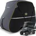 Golf Cart Cover 420D Waterproof Innovative 360 Windproof Design, Fits for Club Car, EZgo, Yamaha, and More 4/6 Passenger Golf Cart - Black/Gray