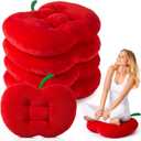 SiliFine 6 Pcs Plush Apple Pillow Floor Seat Cushions for School Classroom, 14 x 11 x 4 inches