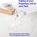 CarryUp Under Desk Cable Tray, No Drill Wire Management Clamp, Computer Cord Organizer, Cable Hider & Holder, Cord Keepers for Home Office Organization, Powder Coated Metal, Dorm Essentialss - Cream