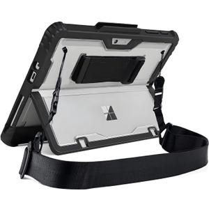 for Microsoft Surface Go4 Go3 Go2 Go Tablet Protective Case 10.5 inches, Thicken and Rugged Cover with Stand Case, Compatible Keyboard Cover, Including Hand Strap Shoulder,Black