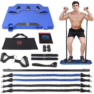 Fitindex Portable Workout Equipment with 20 Gym Accessories.Push Up Board &Plank,Resistance Band with Ab Roller Wheel,Exercise at Home For Men and Women