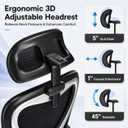 Home Office Desk Chairs, Ergonomic Office Chair with Lumbar Support & 3D Headrest, Computer Desk Chair with Flip-up Armrests, Perfect for Office or Study, Black/Silver
