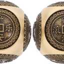 FRCOLOR 2pcs Traditional Chinese Hand Exercise Balls Brass Baoding Balls for Deep Tissue Massage Ideal for Fitness and Relaxation Golden