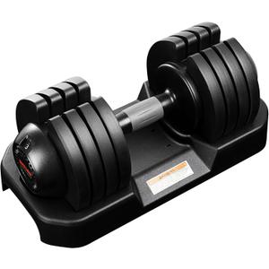 52LBS Single Adjustable Dumbbells Set Premium Rubber Coated Dumbbell Set with Secure Locking Mechanism for Safe & Customizable Strength Training