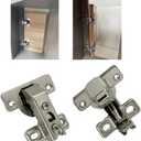 KASHBSAB 2-Piece 90 Degree Blind Angle Hinge 90 Degree Hinge Short Arm Adjustable Closet Link Door Folding Invisible Door Hinge