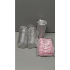 100 PCS Aluminium Foil Baking Cups, Mini Cake Pans with Lids and 100 PCS Spoons, 5 oz Disposable Baking Cups Foil Ramekins For Party Birthday Wedding Valentines (Pink)