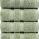 Simple&Opulence 4 Pcs Premium Hand Towels 16"x28", 600 GSM 100% Ring Spun Cotton, Highly Absorbent, Ultra-Plush & Durable Towels Set for Bathroom, Gym, Spa, Shower, Hotel (Sage Green)