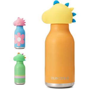 DLOCCOLD Insulated Stainless Steel Water Bottle with Detachable Soft Dinosaur Animal Head