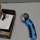 Cordless Electric Scissors,4V Rechargeable Cardboard Cutter Heavy Duty Scissor with Safety Lock & LED Light for Box Carpet Plastic Fabric(Blue