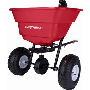 EarthWay 2050P 80lb Broadcast Spreader, Lawn Aerator, Fertilizer Spreader, 80lb Capacity, Pre-Assembled, with Rustproof Poly Hopper and Adjustable Drop Rate for Lawn Care & Seed Spreading