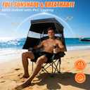 Camping Chair with Canopy Shade Heavy Duty Folding Chair with Umbrella Cup Holder Oversized Beach Chairs with Canopy for Adults Portable Padded Outdoor Lawn Chair for Sports Events Fishing, 500LBS