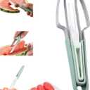 Watermelon Fork Cutter Slicer Tool, 3 In 1 Stainless Steel Watermelon Popsicle Cutter Set, Melon and Fruit Slicer Peeler Knife, Watermelon Cutters Shapes