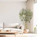Realead 6ft Olive Trees Artificial Indoor - Large Faux Olive Tree with Realistic Leaves and Olives - Full and Grand Design Fake Olive Tree with Sturdy Base for Indoor Outdoor Office Decor