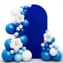 LEBENGURU Upgraded 6.6FT Open Arch Backdrop Cover, Royal Blue Spandex Fitted Round Top Wedding Arches, Double-Sided U-Shaped Arch Chiara Stand Covers for Birthday Party Baby Shower Balloon Dcor