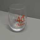 Patelai Stemless Birthday Wine Glass Birthday Gifts Present Anniversary Glasses for Man Women Party Wedding Anniversary Decorations, 17 oz(40 and Fabulous)