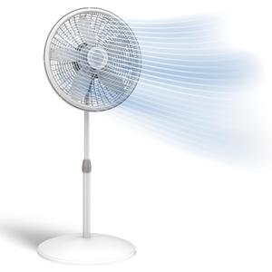Lasko Oscillating Pedestal Fan - Lasko Fan with Adjustable Height and 3 Cooling Speeds, Portable, 18", White, 1820