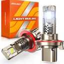 SEALIGHT Upgraded H13 Bulbs, 10X Super Bright, L2S 9008/H13 Light Bulbs, Real 1:1 Halogen Size, 6500K Cool White Driving Light, IP68 Waterproof, Plug and Play, Pack of 2