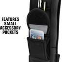 USA Gear Camera Sling Shoulder Strap with Adjustable Neoprene, Safety Tether, Accessory Pocket, Quick Release Buckle - Compatible with Canon, Nikon, Sony and More DSLR and Mirrorless Cameras (Black)