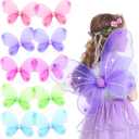 Jeowoqao Girls Fairy Wings Costume - Butterfly Wings for Kids, Little Girls Birthday Party and Halloween Dress Up (10pcs, Multicolored)