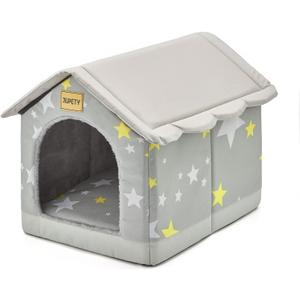 Jiupety Cozy Pet Bed House, Indoor/Outdoor Pet House, S Size for Cat and Small Dog, Warm Cave Sleeping Nest Bed for Cats and Dogs, Gray
