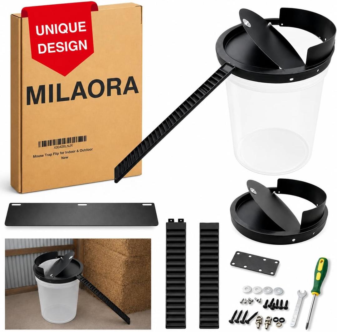 Upgraded Bucket Mouse Trap Lid for 5 Gallon Bucket – Auto Reset Flip Bucket Rat Trap, Multi Catch Mouse Trap Bucket for Mice & Rats Indoor Outdoor