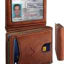 BULLIANT Men Wallet, Slim Leather Wallet Front Pocket Card Holder Gift For Men 11 Slots RFID Blocking (Brick Brown4767)