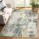 Lahome Modern Abstract Area Rug - 4x6 Grey Rugs for Bedroom Washable Dining Room Rug Living Room Mat, Non Slip Contemporary Indoor Floor Nursery Carpet for Kitchen Laundry Room Entryway