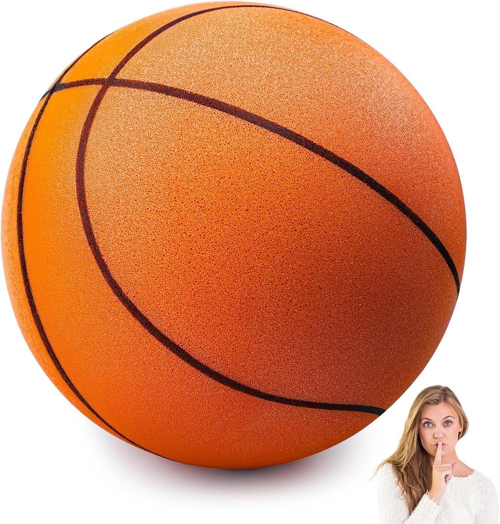 QPOJIZ Silent Basketball Size 5,Indoor Basketball, Airless Basketballs for Quiet Dribbling and Indoor Training, Soundless Indoor Training Quiet Ball Gift for Youth Indoor Training Ball