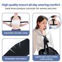 Posture Corrector for Women & Men - Adjustable Upper Back Brace Straightener Suitable for Lumbar, Shoulder, Neck, Scoliosis, Providing Comfortable Elastic Support and Pain Relief, One Size