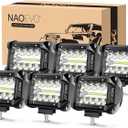 NAOEVO 4 Inch LED Pod Lights, 360W 36,000LM LED Fog/Driving/Off Road Lights with Spot Flood Combo, Cube Pods for Truck Boat ATV UTV Pickup, 6 Pcs (White)