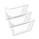 Gawerk Clear Acrylic Single Pocket, Plastic Hanging Wall Mount File Holder for Office Home (Clear, 3 Pack)