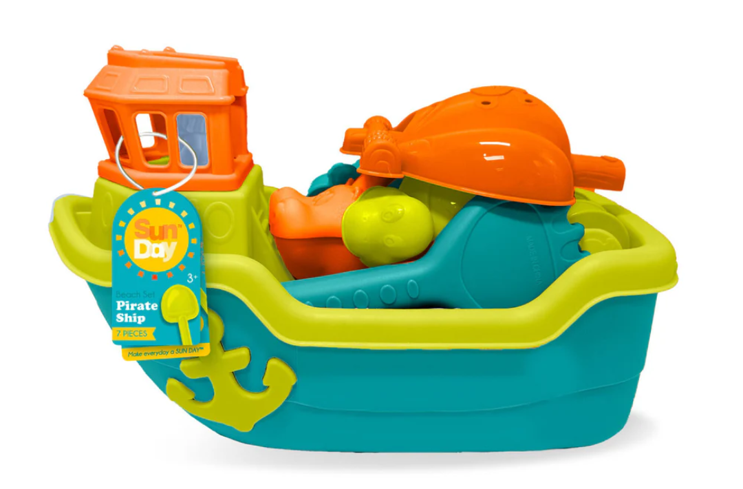 Sun Day Pirate Ship Beach Toy Set