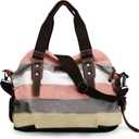 Canvas Handbag Multi-Color Striped Lattice Cross Body Shoulder Purse Bag Tote-Handbag for Women | Striped, Lattice, Shoulder, Purse, Bag, Striped