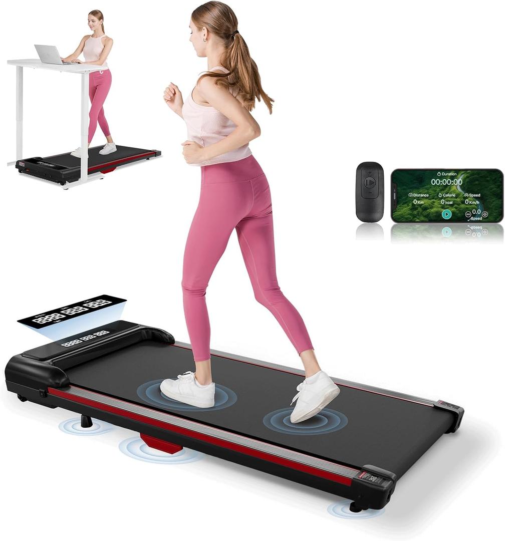 GTPLAYER Walking Pad, Treadmills with Incline for Home Office, 2.5HP Portable Under Desk Treadmill with APP Remote Control, LED Display, 300 Lbs Capacity