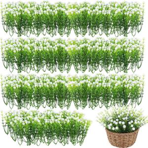 200pcs Baby Breath Artificial Flowers Bulk Mini Flowers for Decoration Scrapbook Supplies Reception Bouquet Accessories Home Garden Wedding Party Decor 3.74 Inch(White)