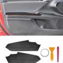 Compatible with Front Door Panels Armrest Cover for Toyota Camry 2018-2020 Leather Left & Right Front Door Armrest Trim with Installation Tool 2PCS Black (Leather Only)