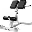 Roman Chair,Back Extension Bench,Multi Functional Ab Bench, Hyperextension Bench Abdominal Exercise, Leg Strength Trainer Home Men Women Full Body (Milk-White)