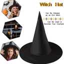 3 x 8Pcs Floating Witch Hats, Halloween Witches Hats Decor, Floating Porch Indoor Outdoor Hocus Pocus Decor Party Supplies, Black