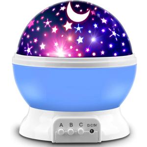 MOKOQI Star Projector, Night Light Lamp Fun Birthday Gifts for 1-4-6-14 Year Old Girls and Boys Kids Bedroom Decor -Blue