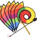 Syhonic 3Pcs Rainbow Windsock Hot Air Balloons Wind Spinner - Outdoor Whirligig Toy Garden Lawn Yard Home Decoration Ornament - Colorful Kinetic Hanging Decoration