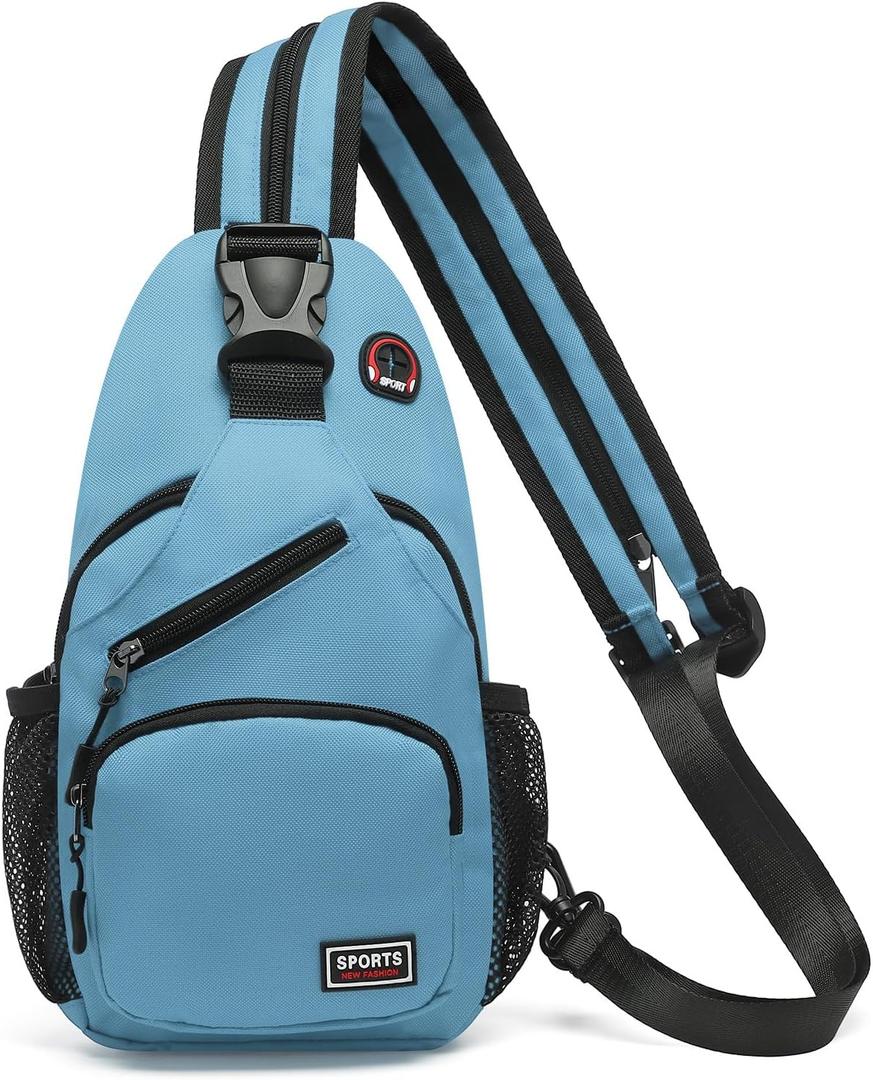 Convertible Sling Bags for Women Men, Lightweight Crossbody Backpack Daypack Fit for 7.9" Tablet for Casual Travel Sport Hiking (Blue) (Small)