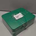 KYODOLED Large Lock Box with Money Tray,Storage Cash Box with Lock,Safe Metal Box for Money,9.84"x 7.87"x 3.54" Green Large