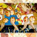 Funrous 32 Set Fall Suncatcher Craft Kit Autumn Hedgehog Suncatcher Paper Crafts with Tissue Paper DIY Window Stained Glass Effect Hanging Ornaments for Autumn Thanksgiving DIY Activities Party Favors