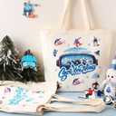 6 Pcs Ski Souvenir Gifts Ski Themed Canvas Bags Tote Bags with Handle Treat Candy Shopping Basket Reusable