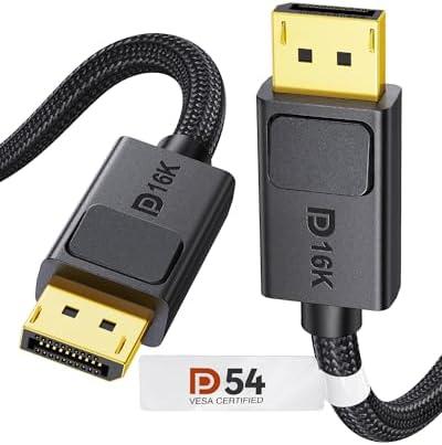 Silkland 54Gbps DisplayPort Cable 2.1 10FT [VESA Certified], [8K@165Hz, 4K@480Hz 360Hz 240Hz] DP 2.1 Cable 16K, DP54 HDR DSC Display Port Cord Compatible G-Sync Gaming Monitor 5090 7900XTX, S1318