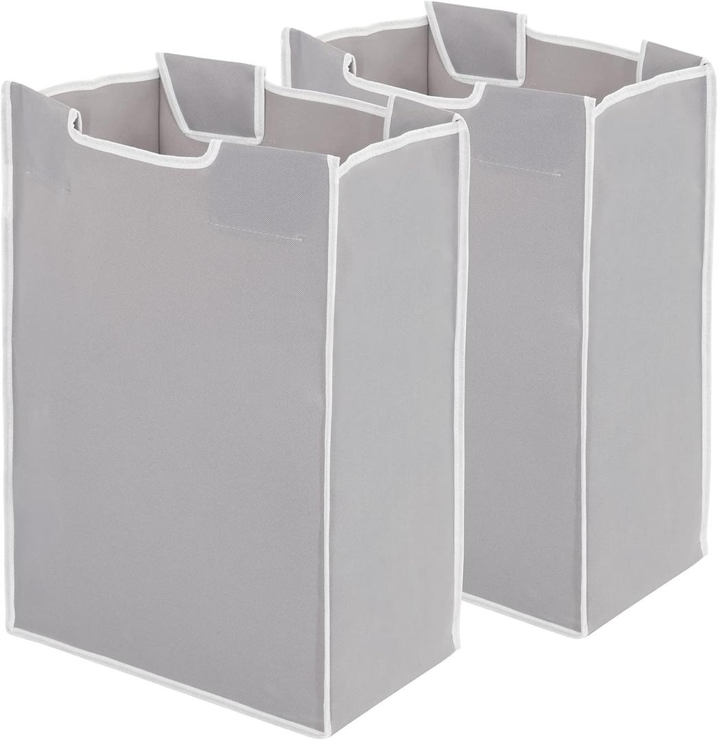 STORAGE MANIAC 2 Pack Laundry Sorter Replacement Bags, No Hangers, Laundry Hamper Cart Removable Replacement Bags, Laundry Storage Organizer Replacement Bags, Gray