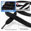 2 Pairs Flat Shoe Laces for Sneakers, 5/16" Wide Shoelaces for Sneakers in 27 Colors, Multiple Lengths for People